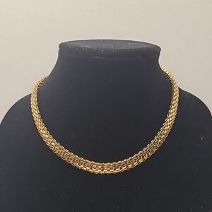 Sterling Silver Gold Vermeil Mesh Necklace